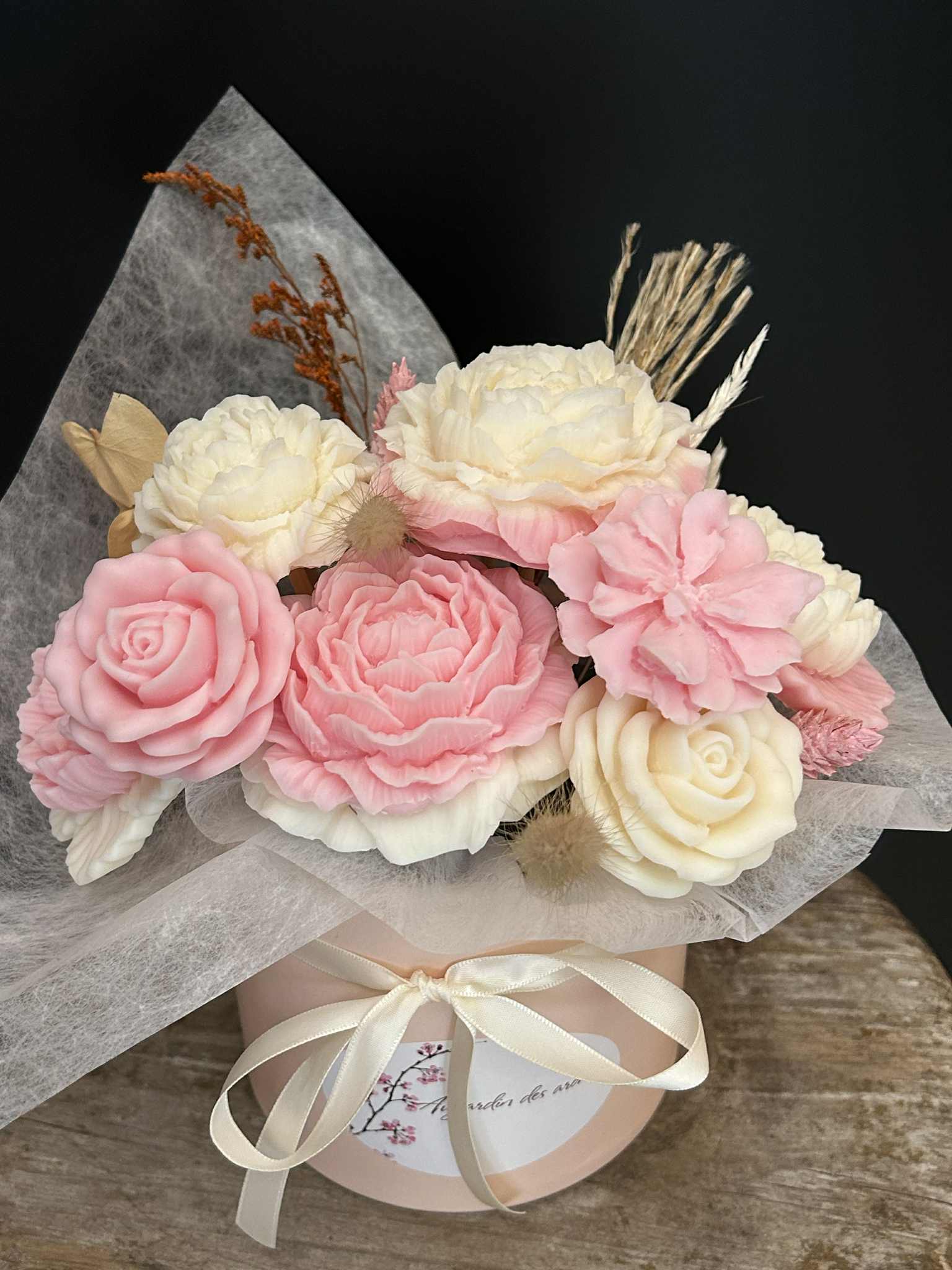 Fondant parfumé Bouquet floral blanc et rose
